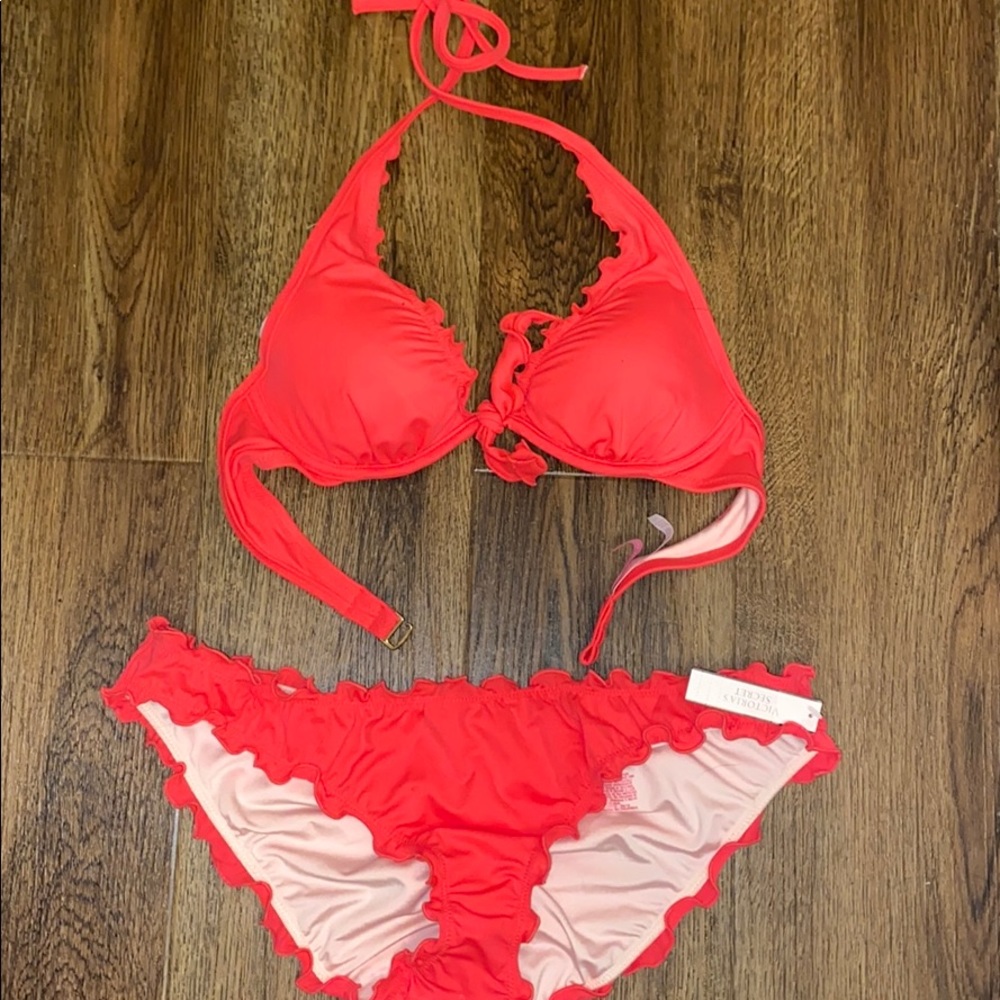 Victoria’s Secret Coral Ruffle Bikini